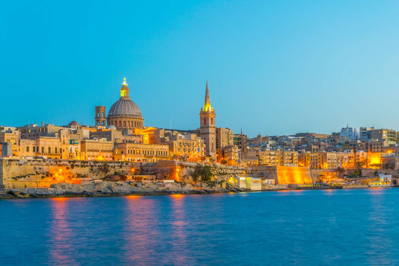 Falcon Malta hospitality hiring poster showing hotel and restaurant roles